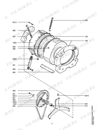 Взрыв-схема стиральной машины Aeg LAVW831-W - Схема узла Functional parts 267